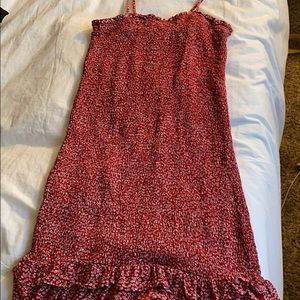 American eagle smocked red/ white dress